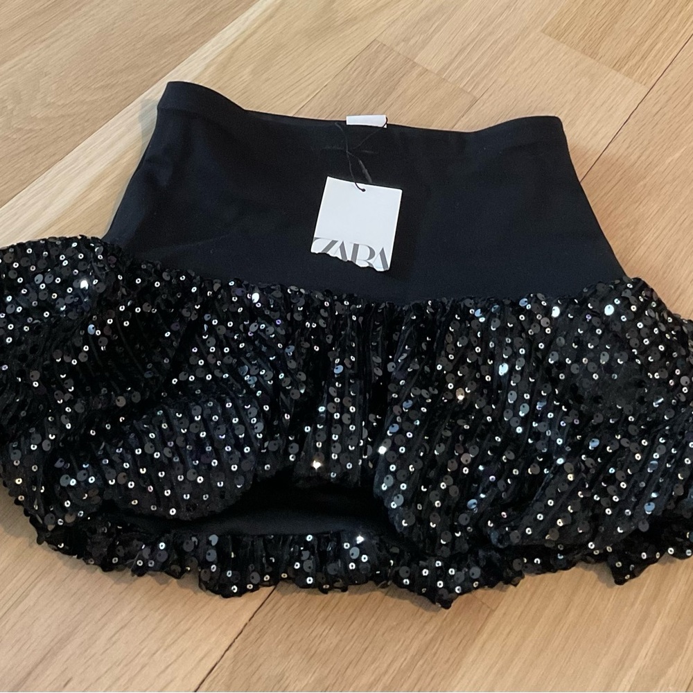 Zara Black Sequin Skirt